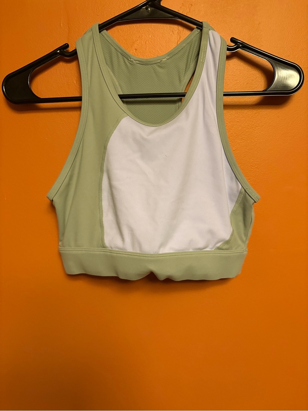 Light Green & Lilac High-Neck Sports Bra